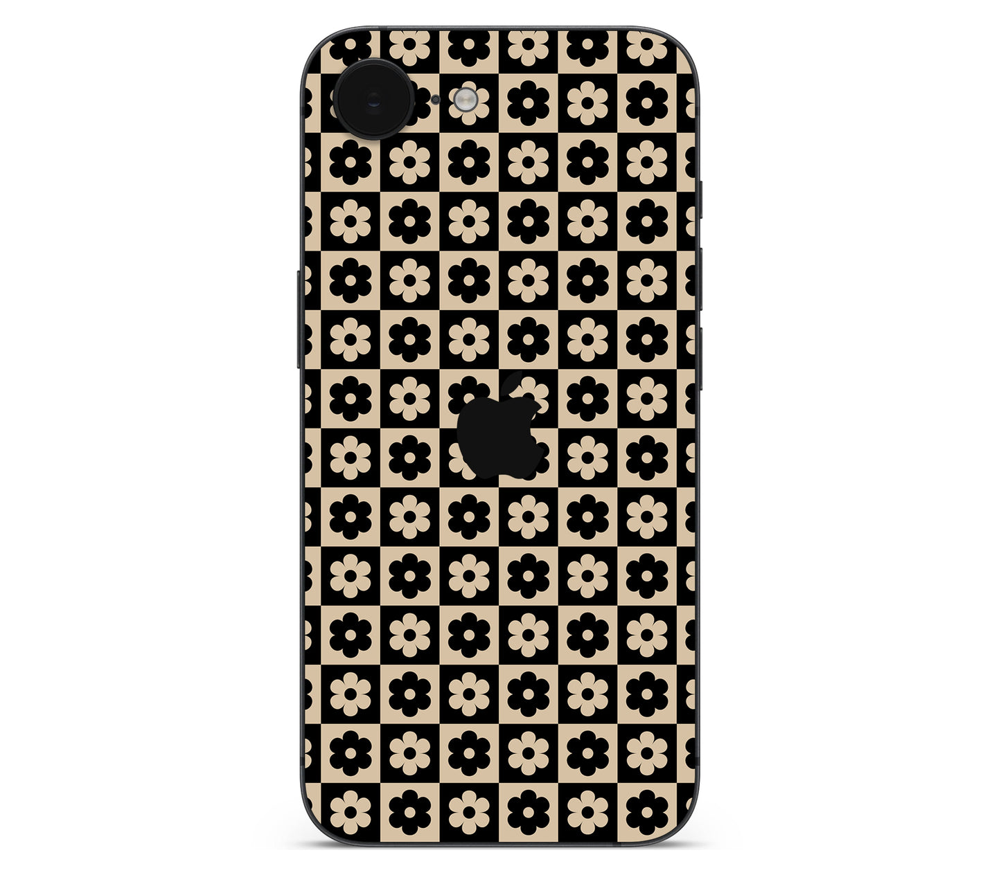 iPhone 17e skin, Floral Grid, back skin with logo cutout