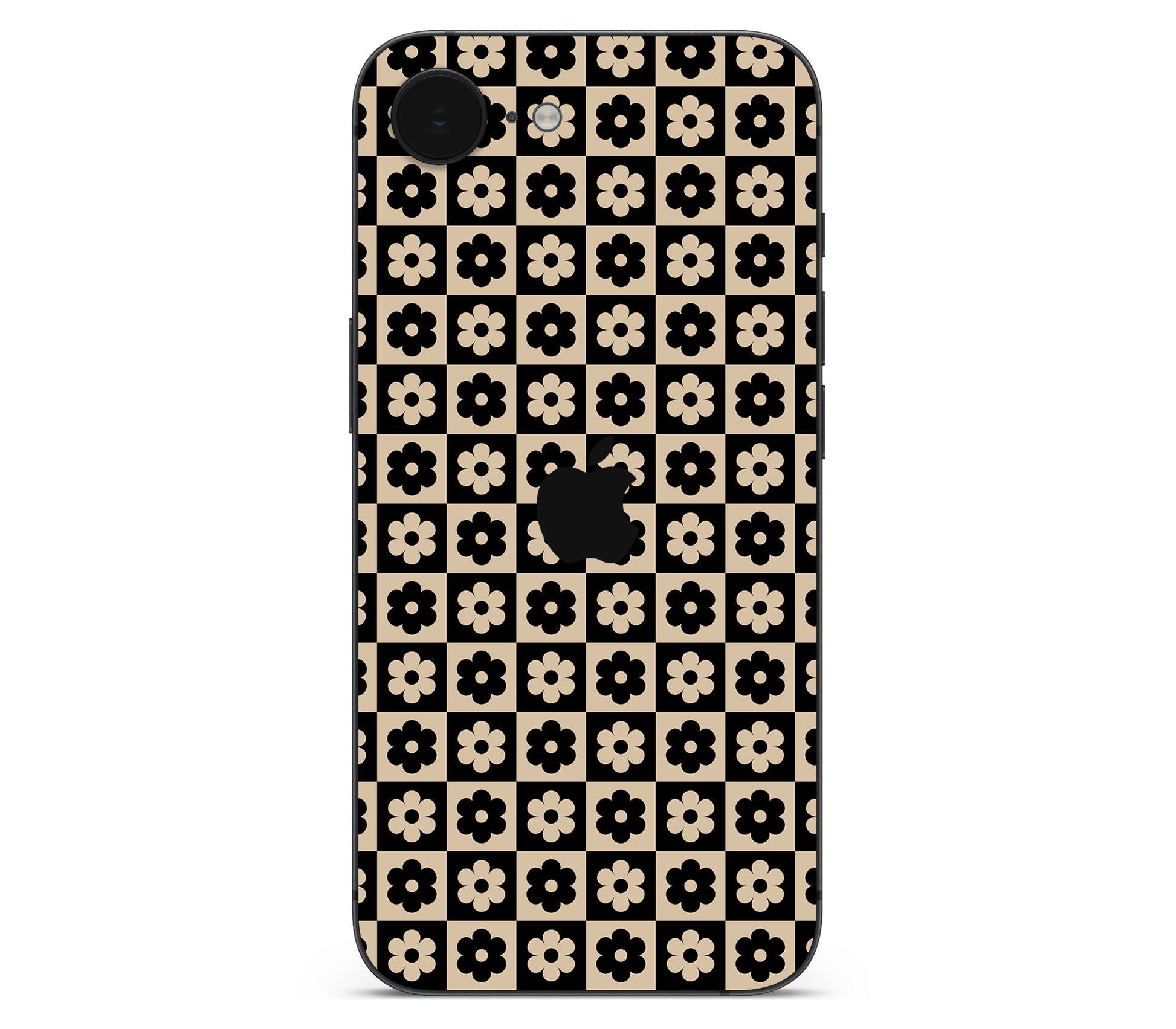 iPhone 17e skin, Floral Grid, back skin with logo cutout