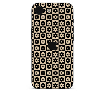 iPhone 17e skin, Floral Grid, back skin with logo cutout