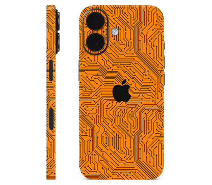 iPhone 16 Plus skin, Pulse Grid, full wrap with logo cutout