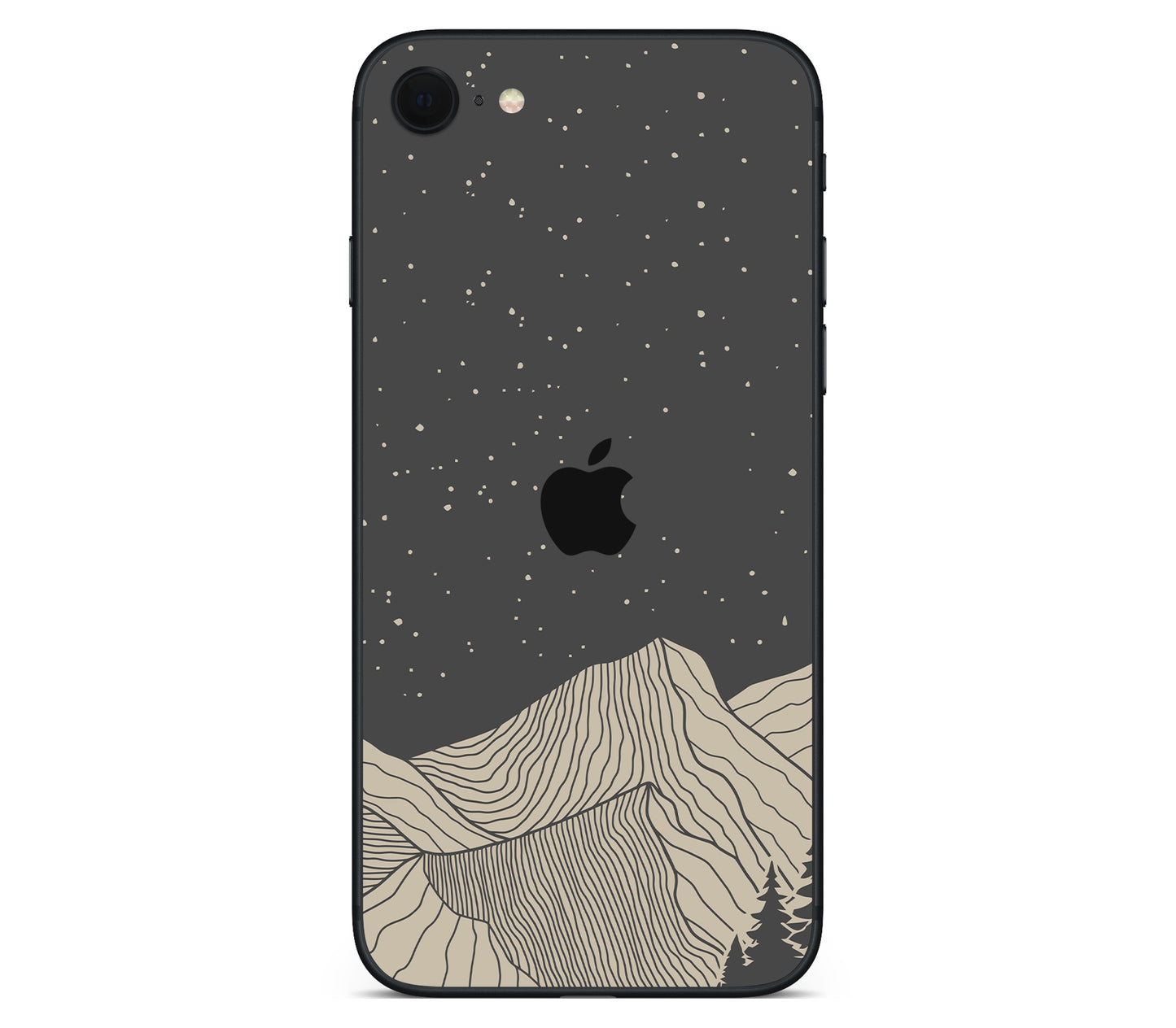 iPhone SE 2022 Gen3 skin, Nightline, back skin with logo cutout