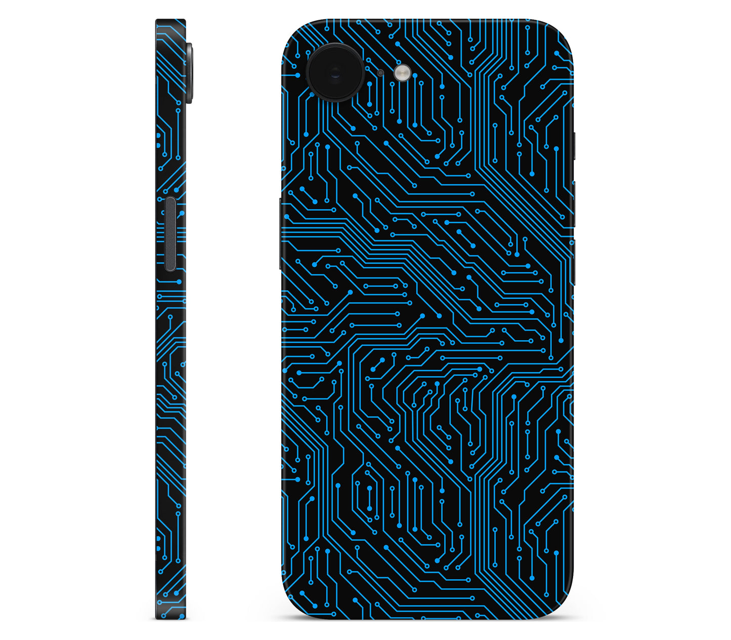 iPhone 17e skin, Eternal Blue, full wrap without logo cutout