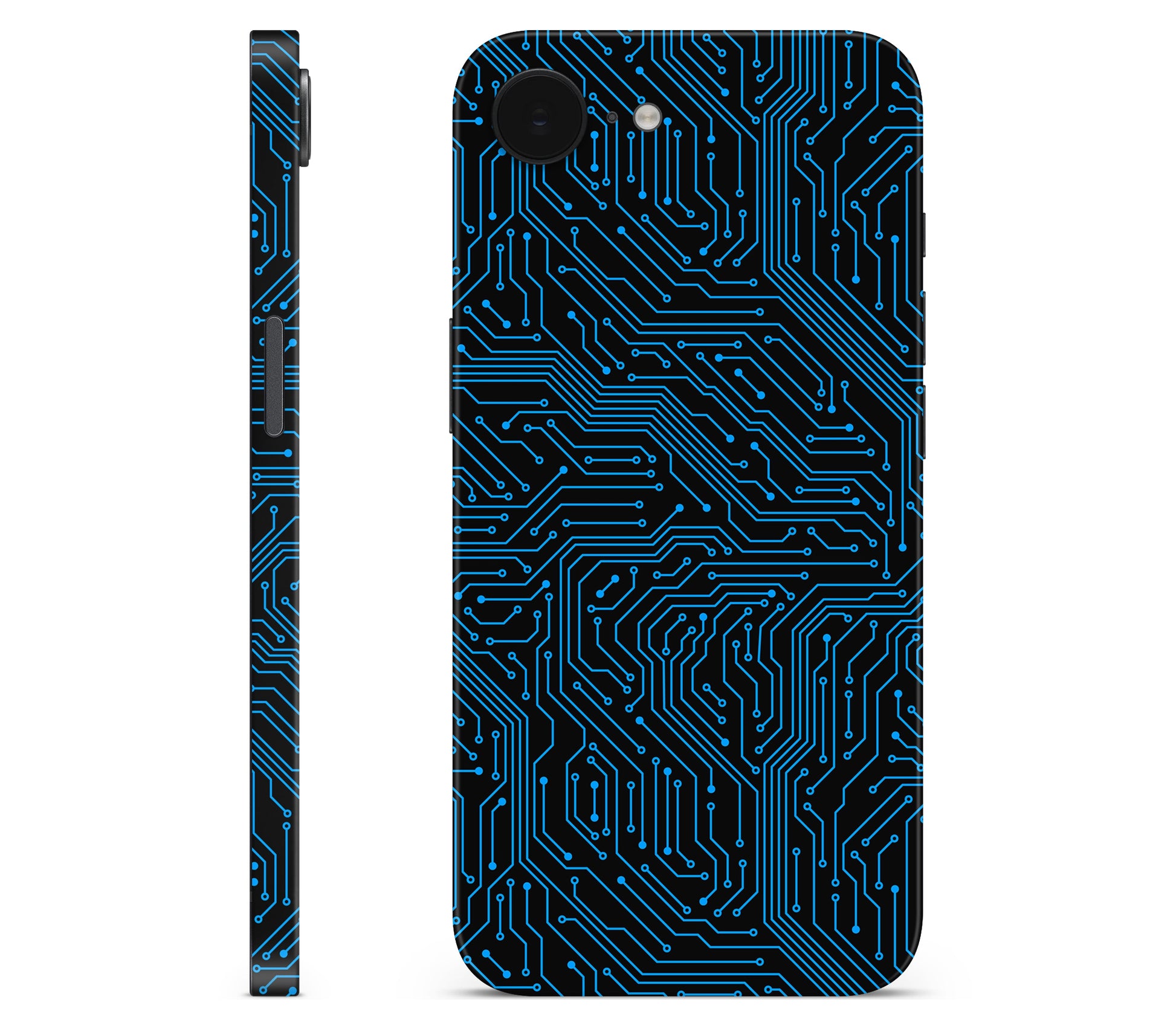 iPhone 17e skin, Eternal Blue, full wrap without logo cutout