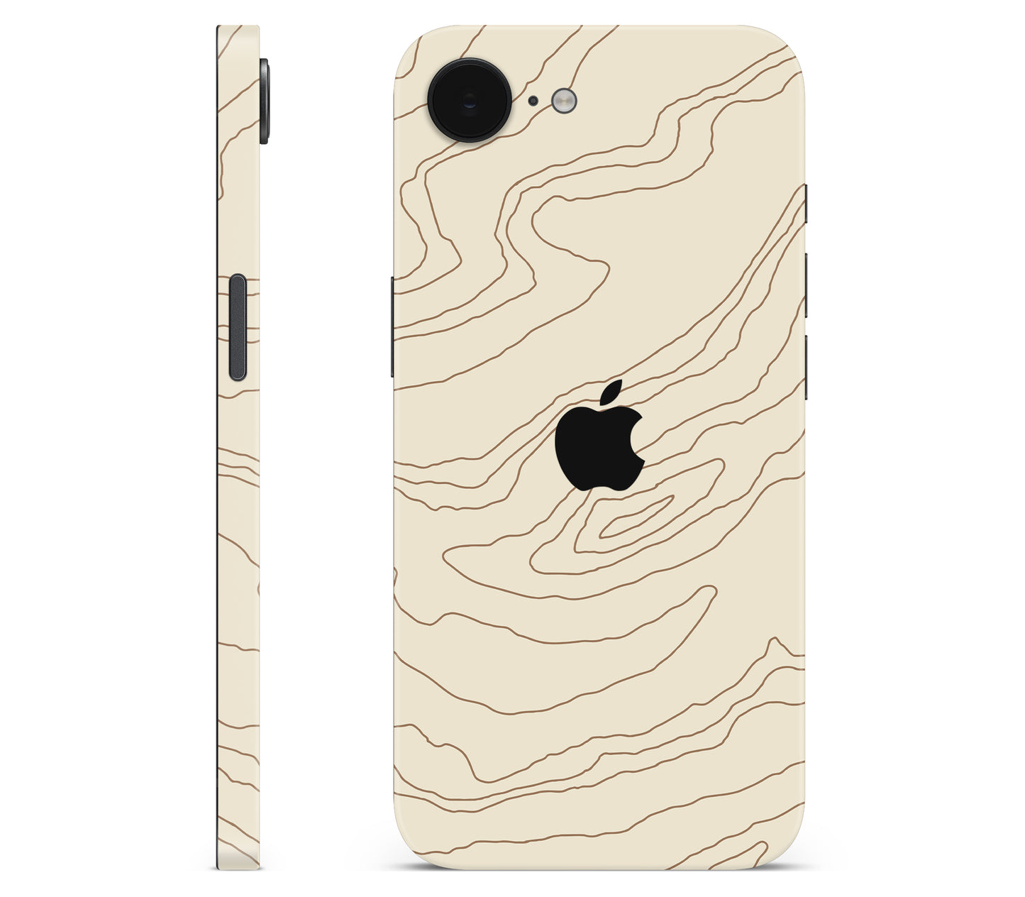 iPhone 16e skin, Dune, full wrap with logo cutout