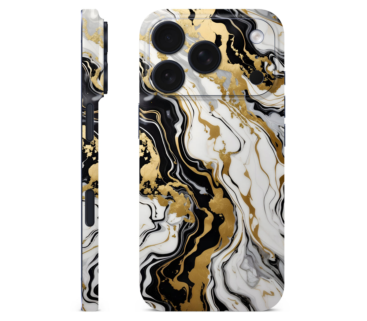 iPhone 18 Pro skin, Gold Flare, full wrap without logo cutout