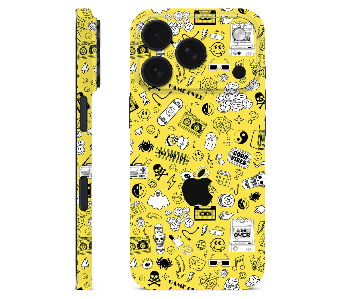 iPhone 18 Pro Max skin, 90’s Nostalgia, full wrap with logo cutout