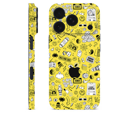 iPhone 18 Pro Max skin, 90’s Nostalgia, full wrap with logo cutout