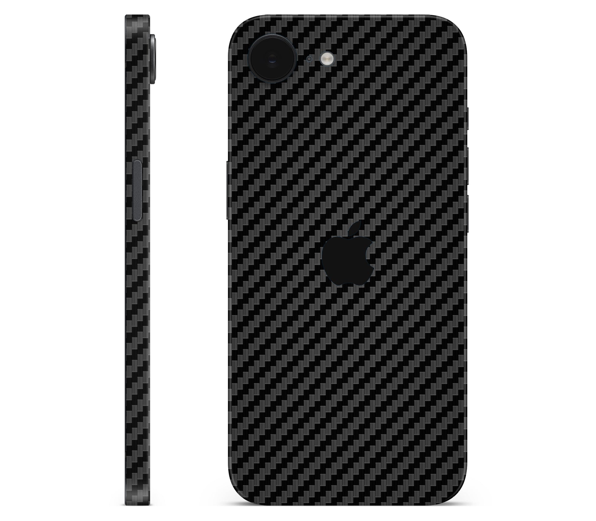 iPhone 17e skin, Code: Carbon, full wrap with logo cutout