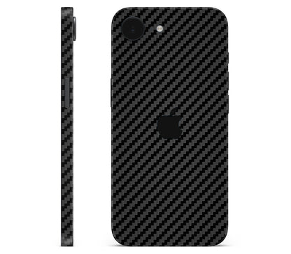 iPhone 17e skin, Code: Carbon, full wrap with logo cutout