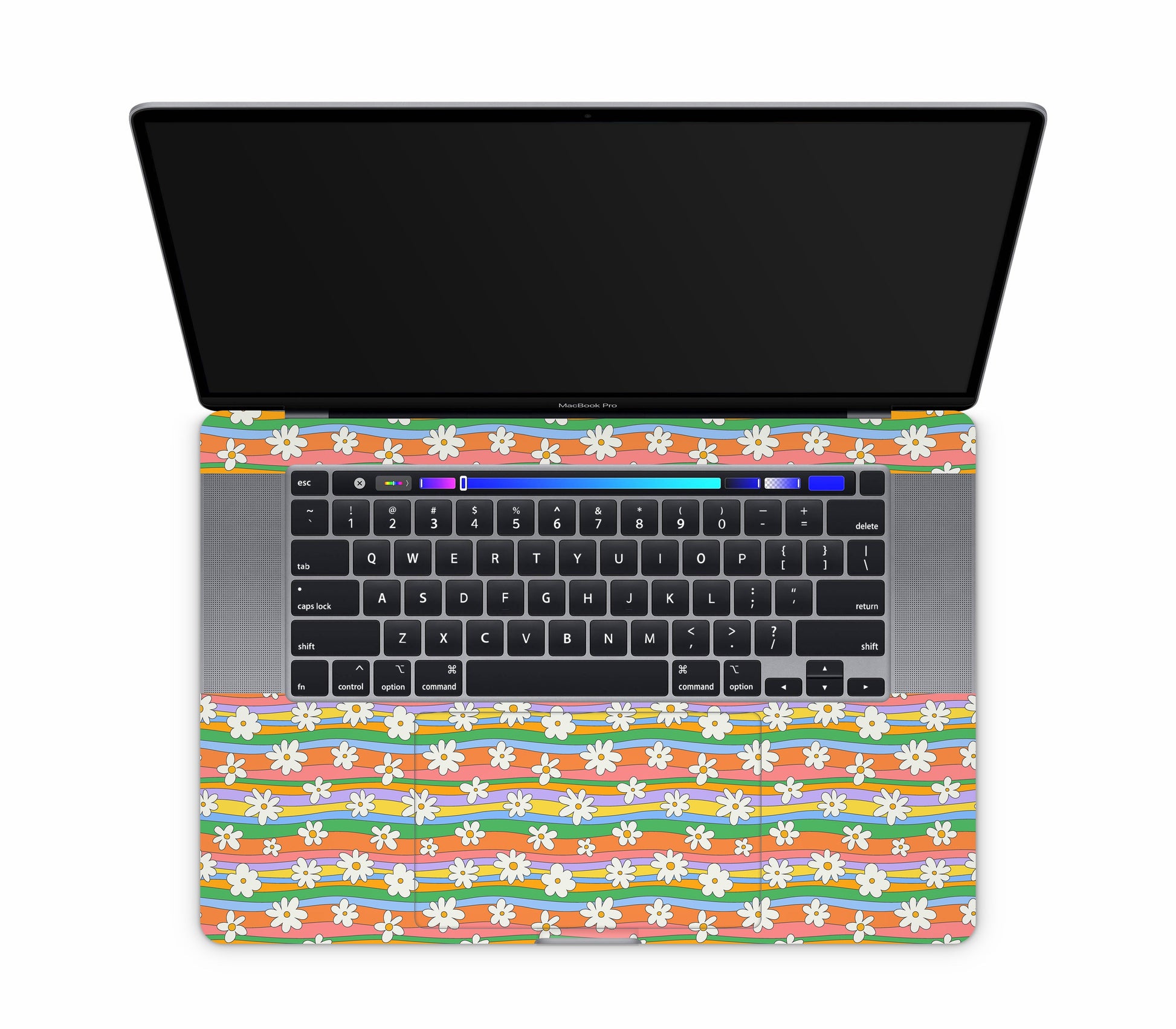 MacBook Pro 16" (2020, Touch Bar) skin, Daisy Drift, top skin without logo cutout