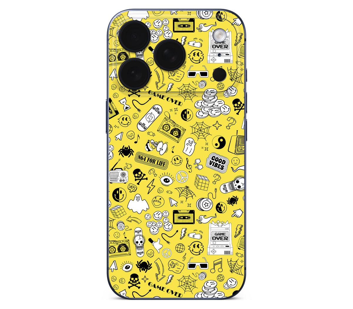iPhone 18 Pro Max skin, 90’s Nostalgia, back skin without logo cutout