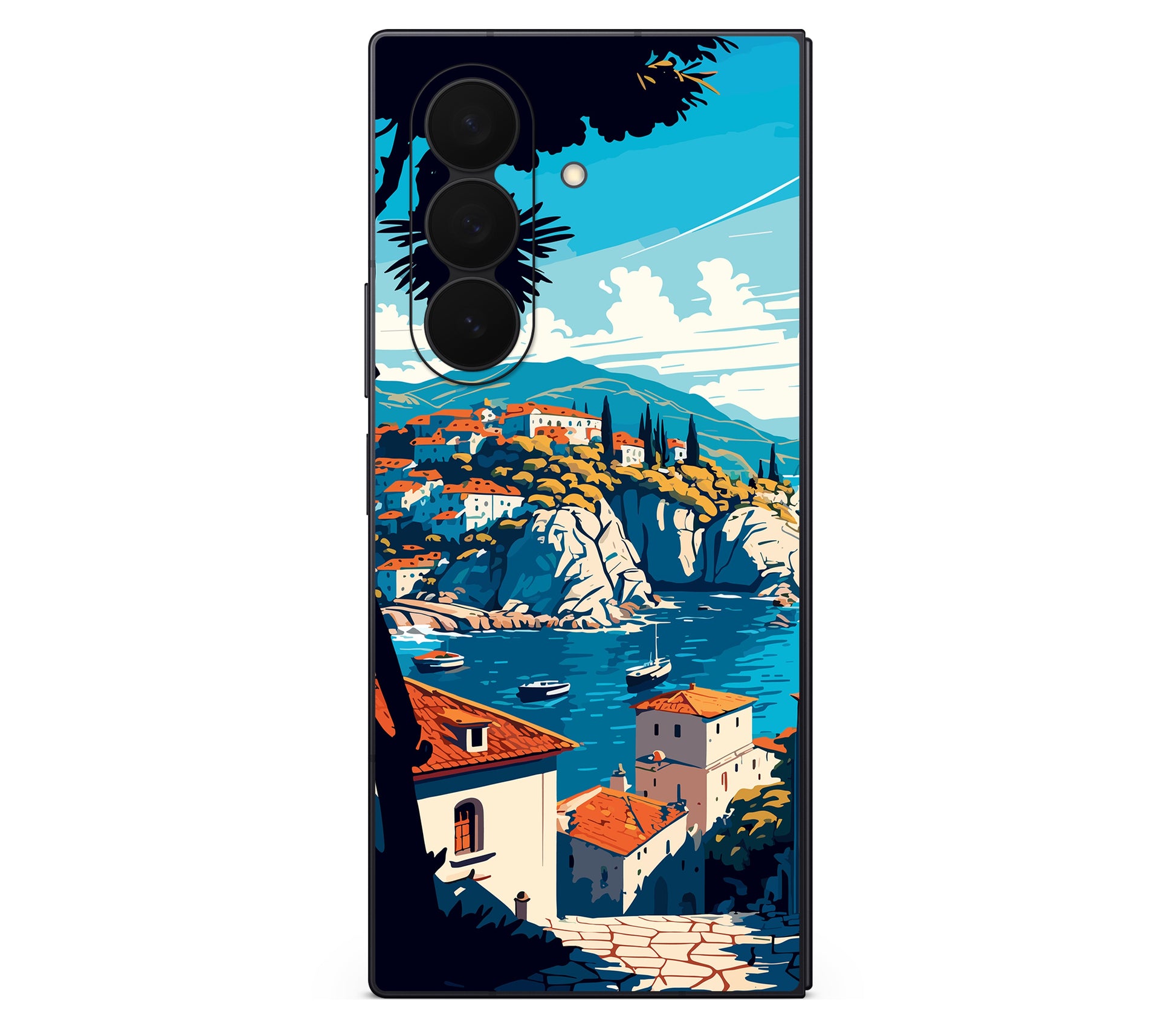 Galaxy Z Fold 8 skin, Coastal Clouds, back skin