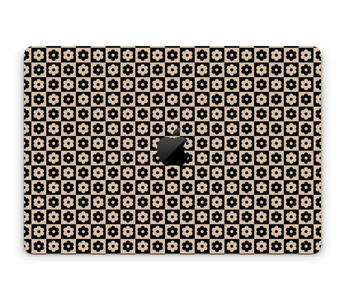 MacBook Air 15" (2024, M3) skin, Floral Grid, top skin with logo cutout