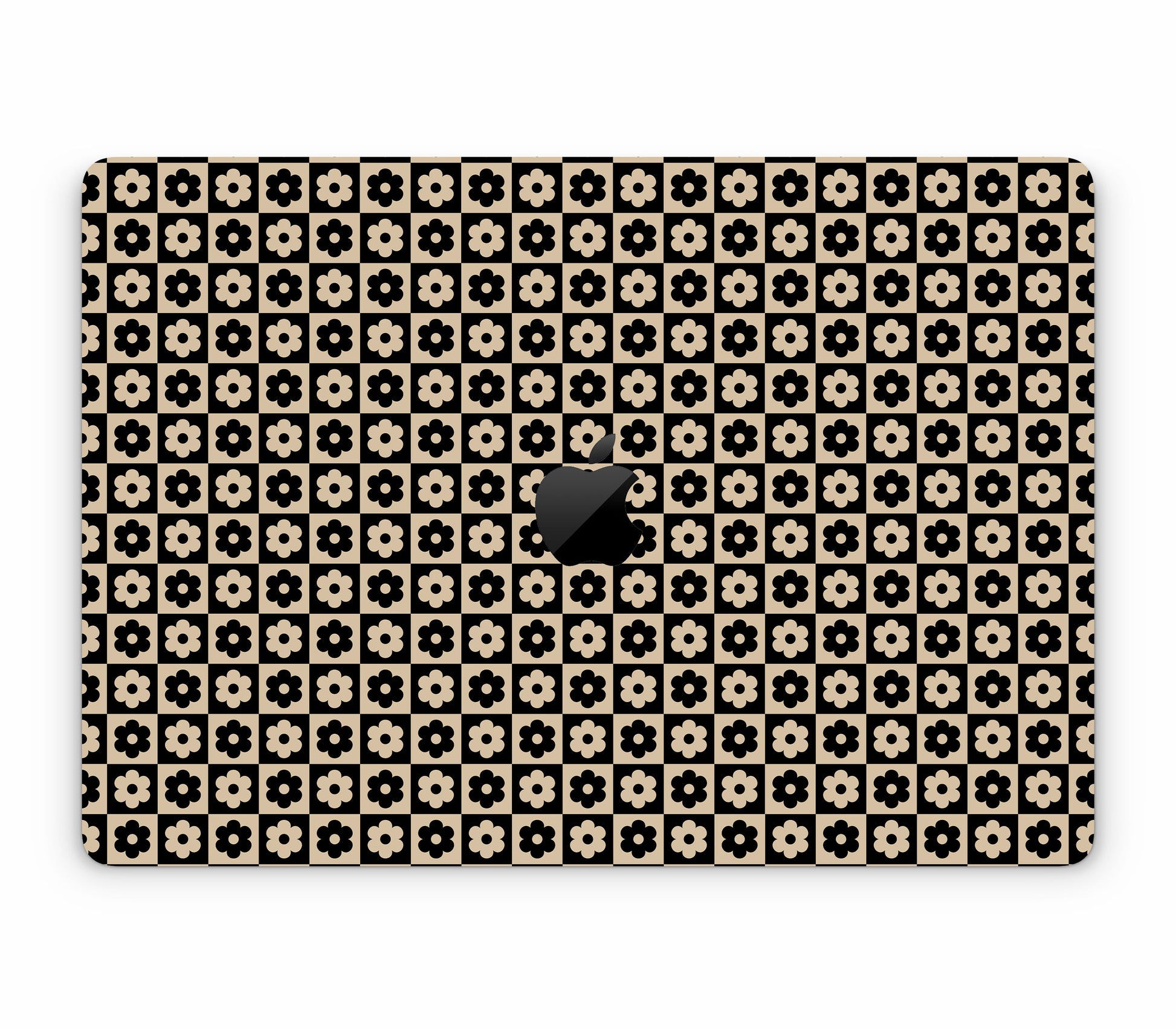 MacBook Air 15" (2024, M3) skin, Floral Grid, top skin with logo cutout