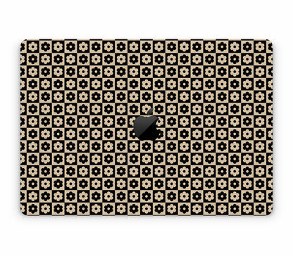MacBook Pro 16" (2022, M2) skin, Floral Grid, top skin with logo cutout