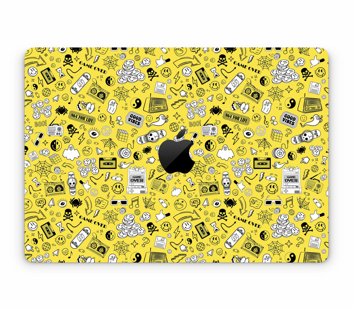 MacBook Air 13" (2025, M4) skin, 90’s Nostalgia, top skin with logo cutout