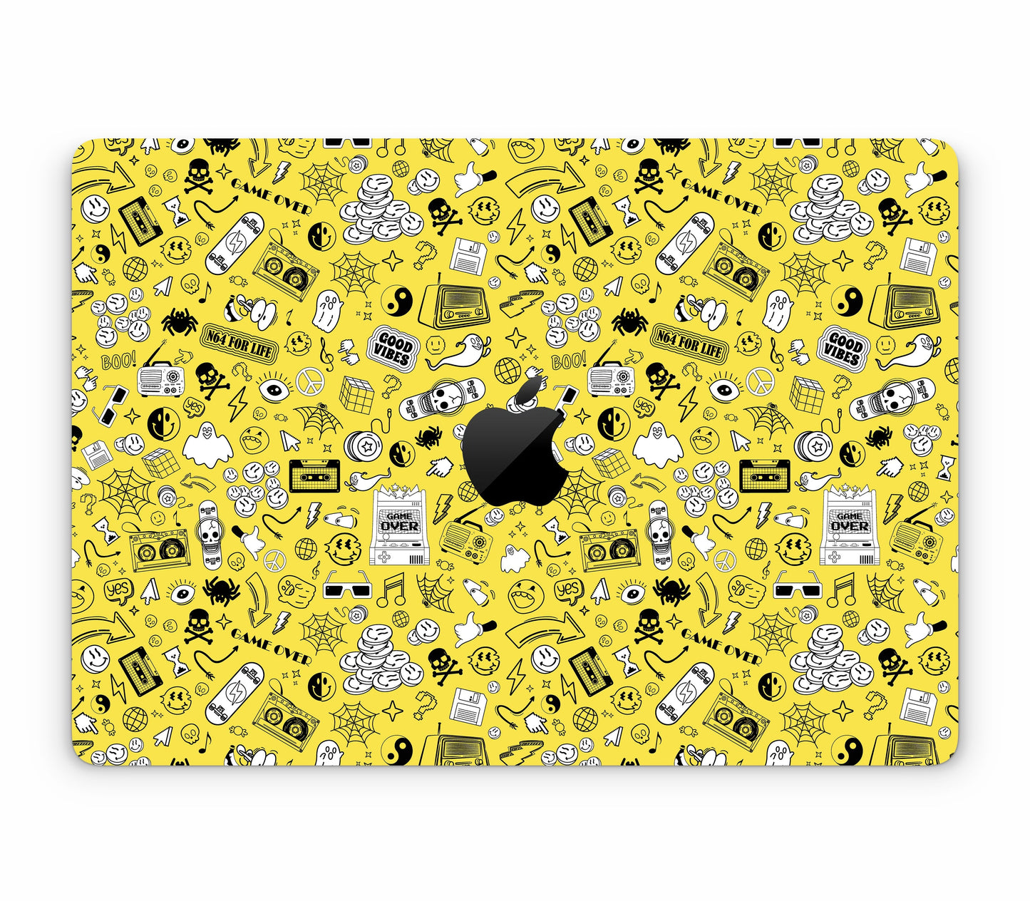 MacBook Air 13" (2025, M4) skin, 90’s Nostalgia, top skin with logo cutout