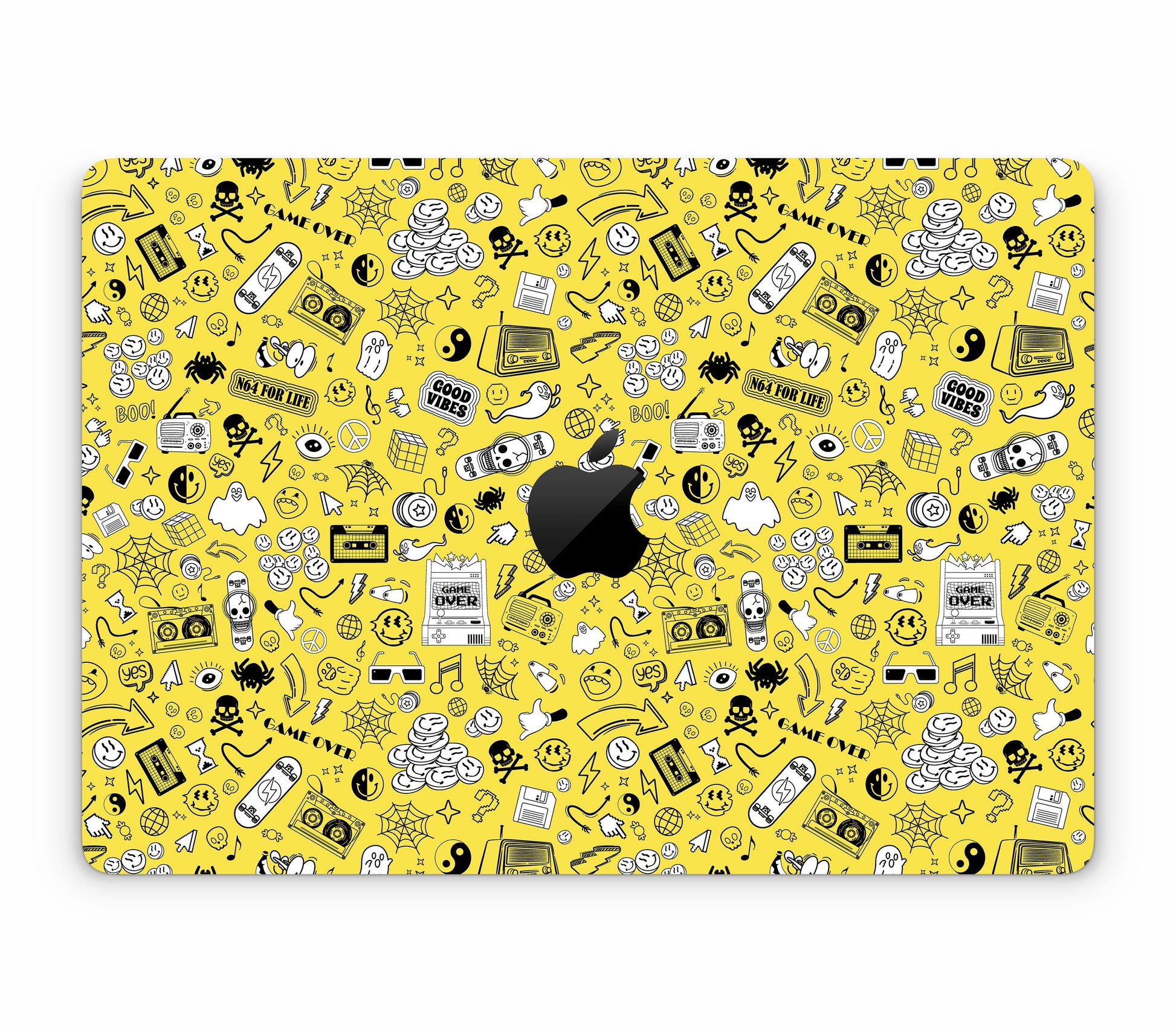 MacBook Air 13" (2025, M4) skin, 90’s Nostalgia, top skin with logo cutout
