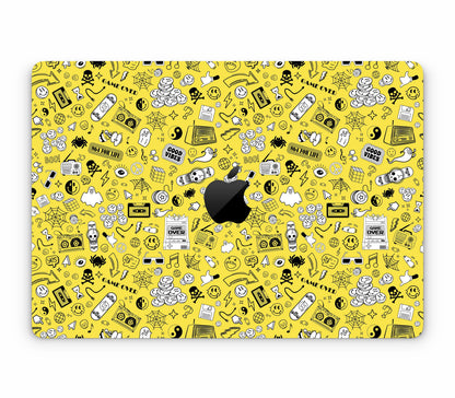 MacBook Air 13" (2025, M4) skin, 90’s Nostalgia, top skin with logo cutout