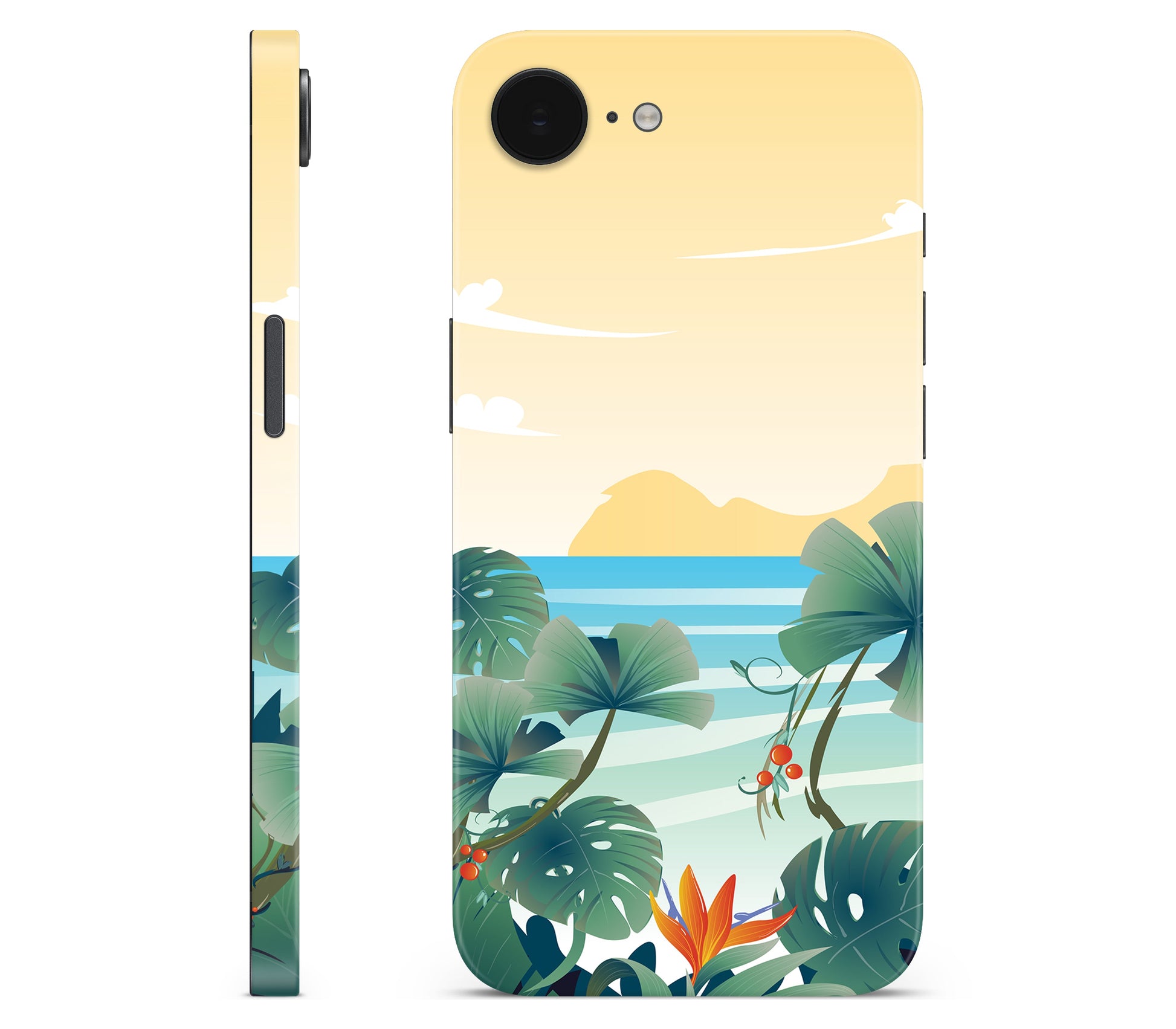 iPhone 17e skin, Sizzle Bay, full wrap without logo cutout