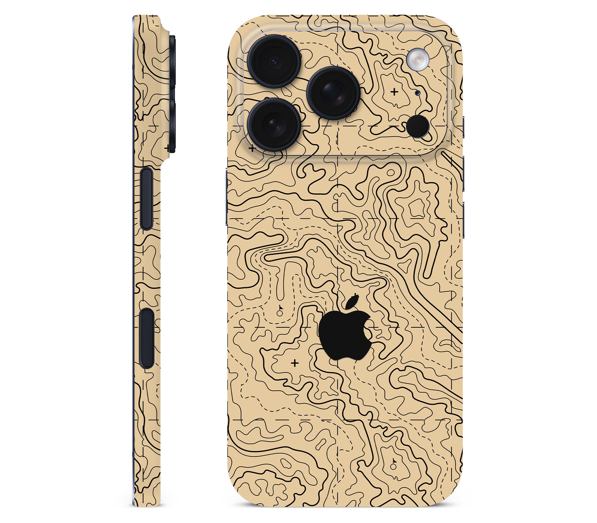 iPhone 17 Pro skin, Lockdown (Sandline), full wrap with logo cutout