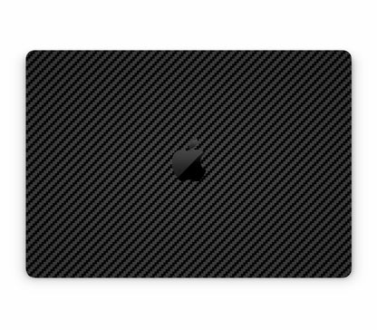 MacBook Air 15" (2025, M4) skin, Code: Carbon, top skin with logo cutout