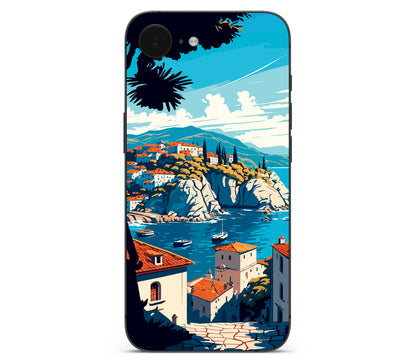 iPhone 17e skin, Coastal Clouds, back skin without logo cutout