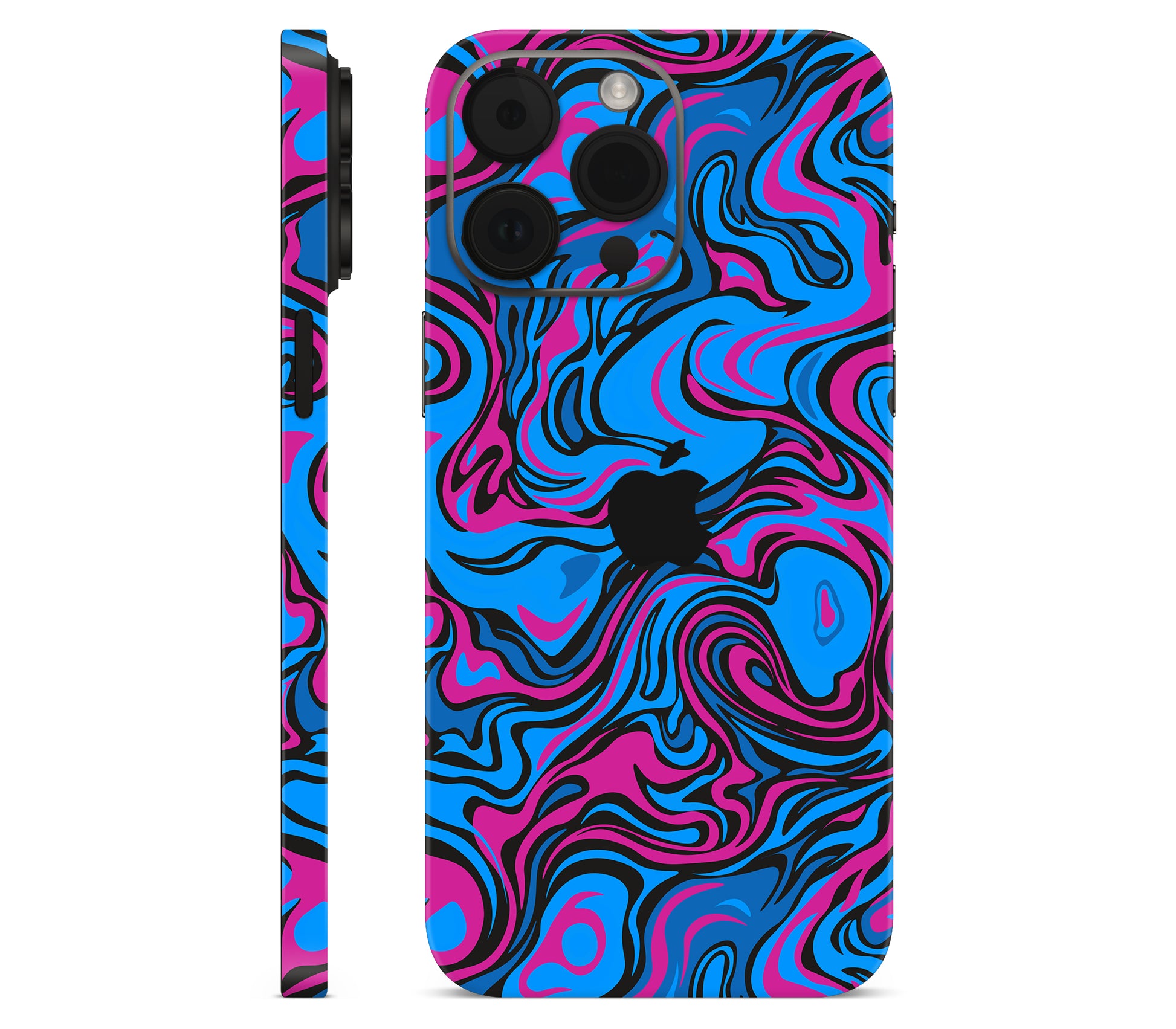 iPhone 14 Pro Max skin, Brain Drain, full wrap with logo cutout