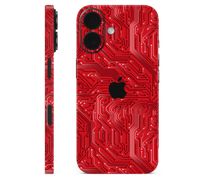 iPhone 16 Plus skin, REDLINE, full wrap with logo cutout