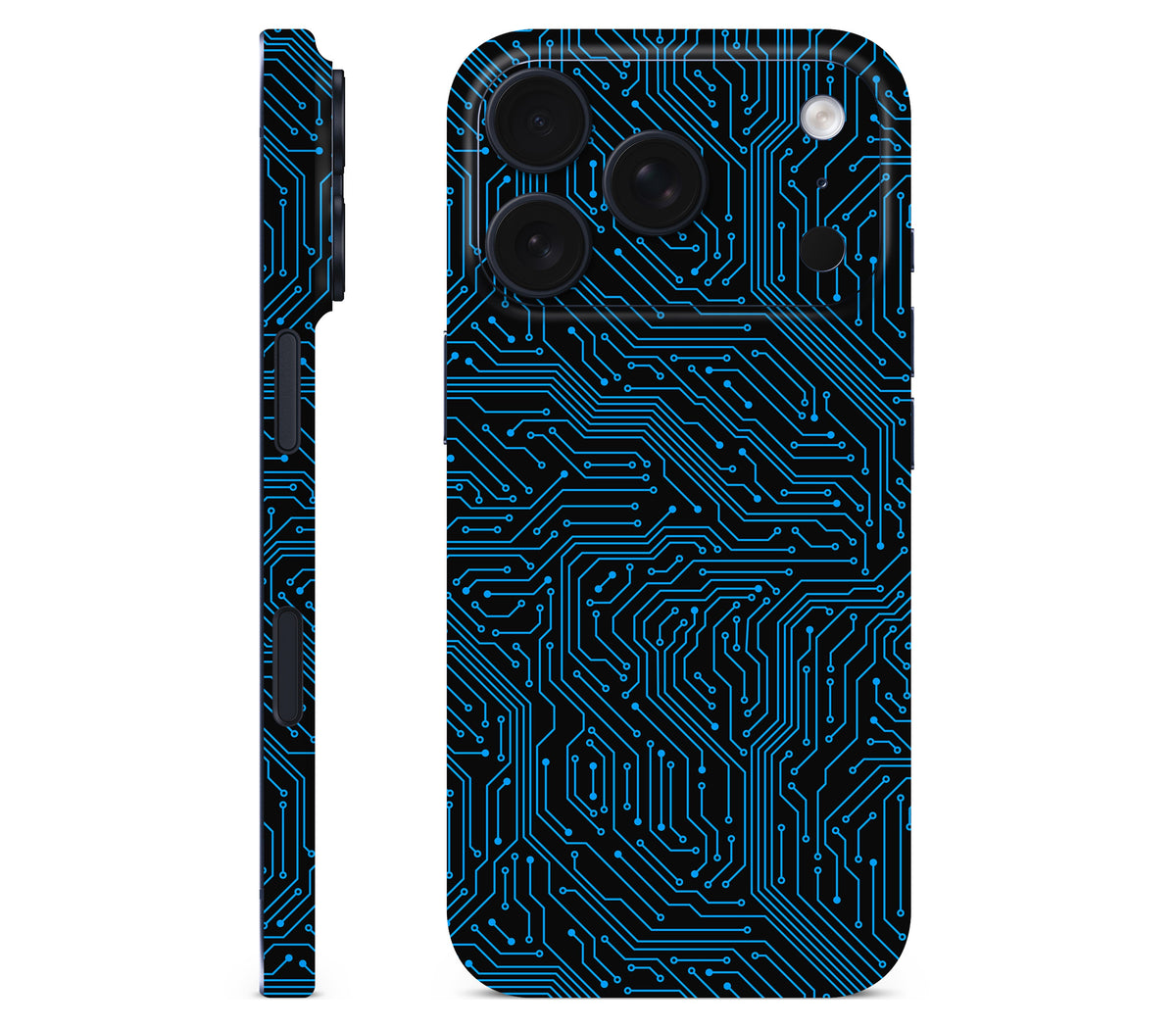 iPhone 18 Pro skin, Eternal Blue, full wrap without logo cutout