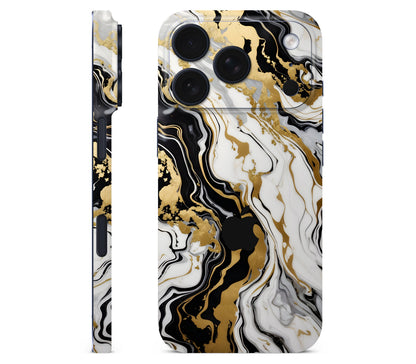 iPhone 18 Pro Max skin, Gold Flare, full wrap with logo cutout