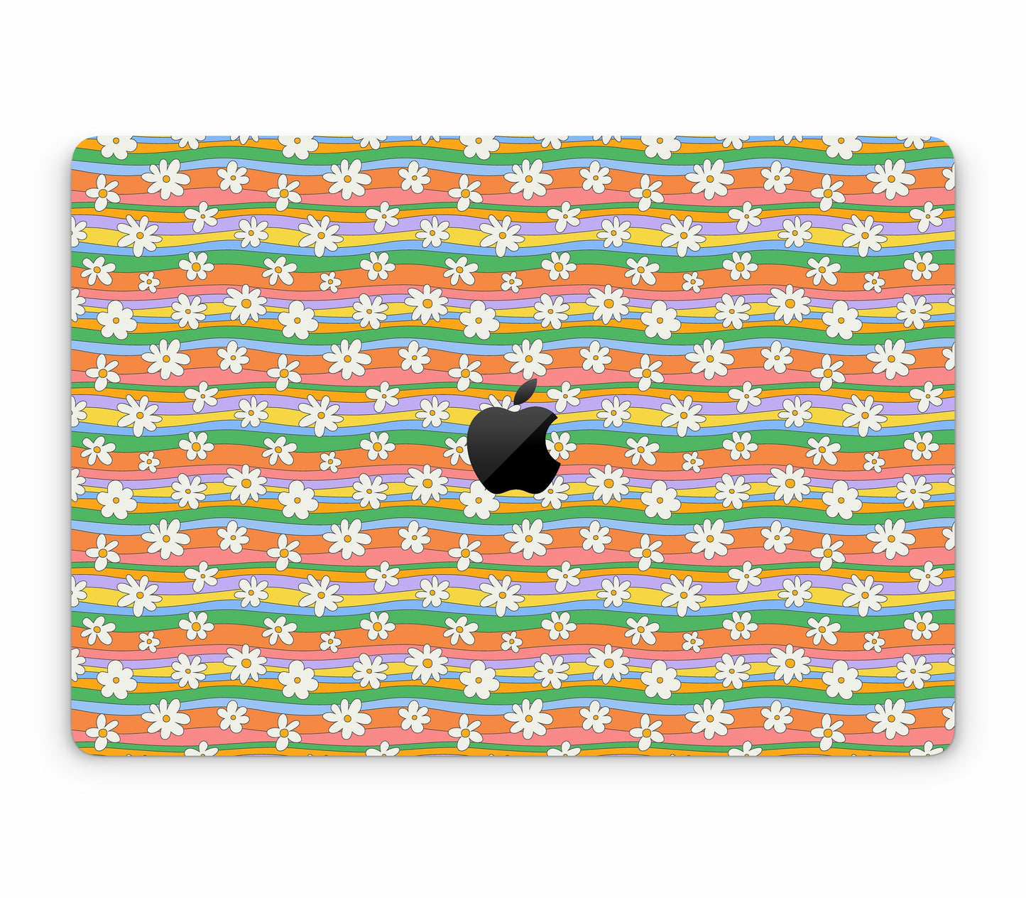 MacBook Pro 16" (2024, M4) skin, Daisy Drift, top skin with logo cutout