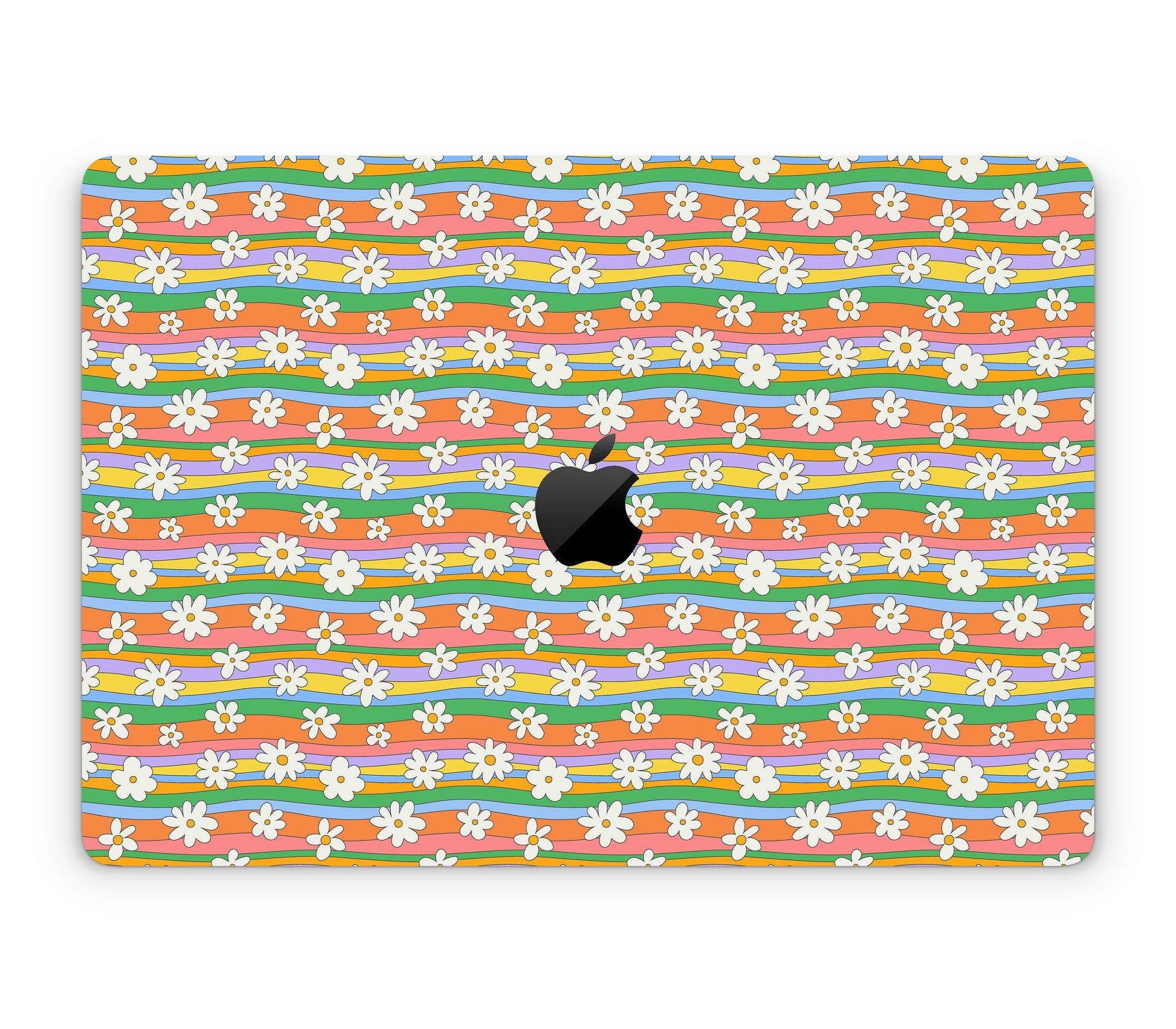 MacBook Pro 16" (2024, M4) skin, Daisy Drift, top skin with logo cutout
