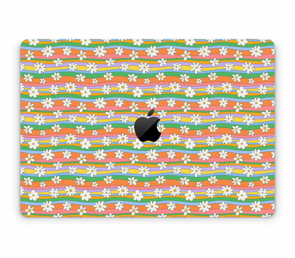 MacBook Air 15" (2025, M4) skin, Daisy Drift, top skin with logo cutout