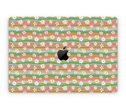 MacBook Air 15" (2025, M4) skin, Daisy Drift, top skin with logo cutout
