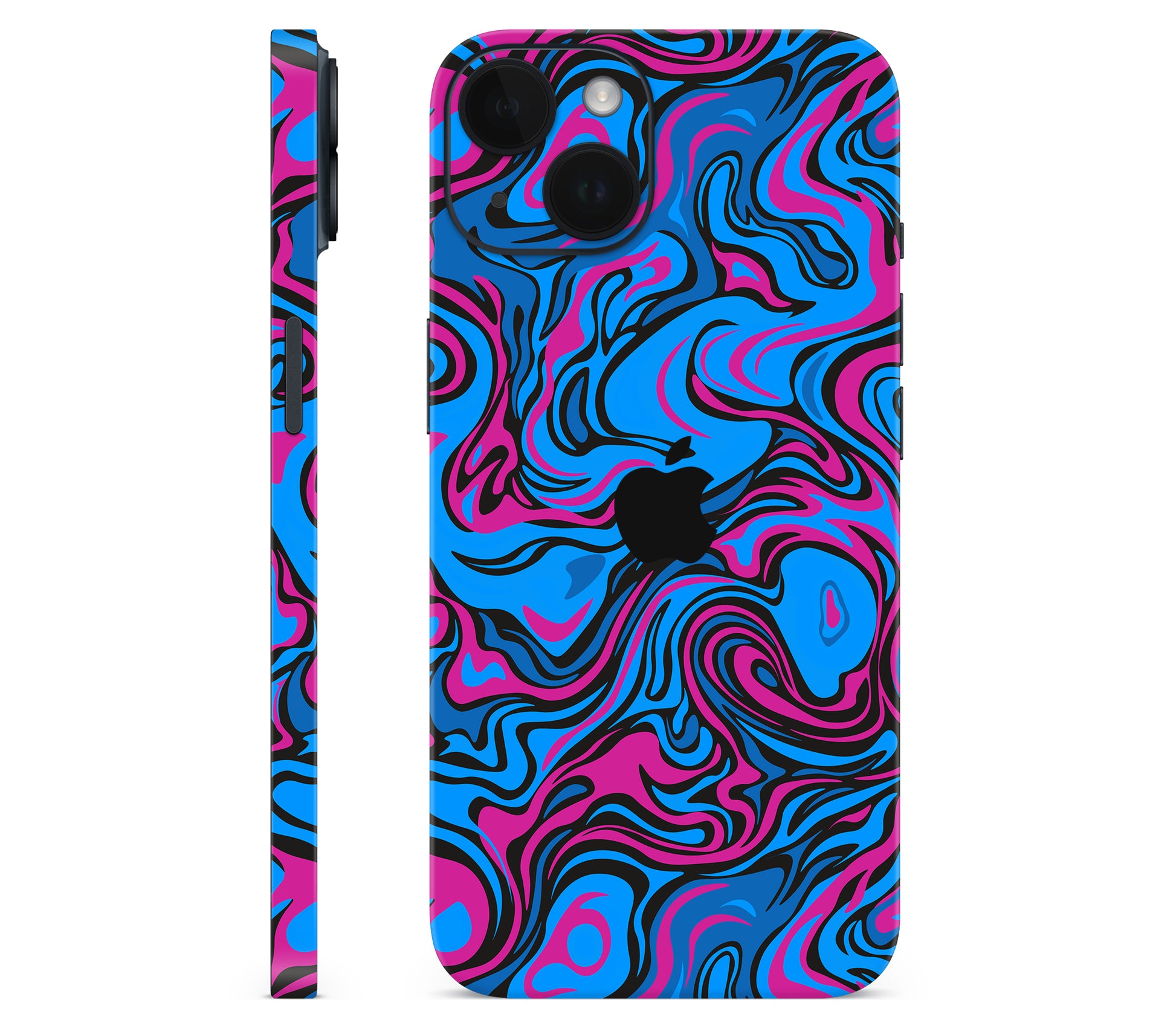 iPhone 14 skin, Brain Drain, full wrap with logo cutout