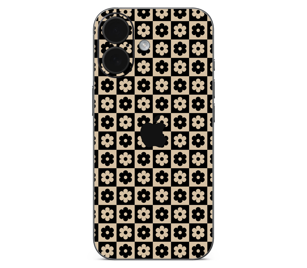 iPhone 17 skin, Floral Grid, back skin with logo cutout