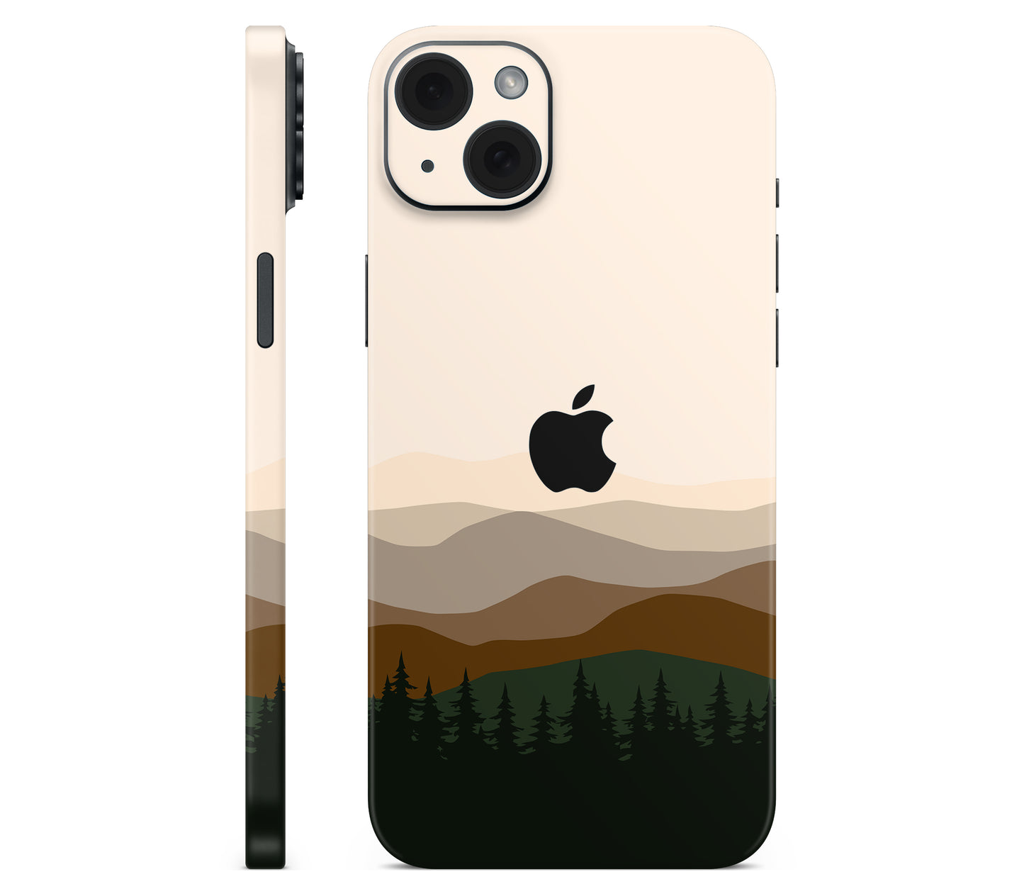 iPhone 15 skin, Sierra Dusk, full wrap with logo cutout