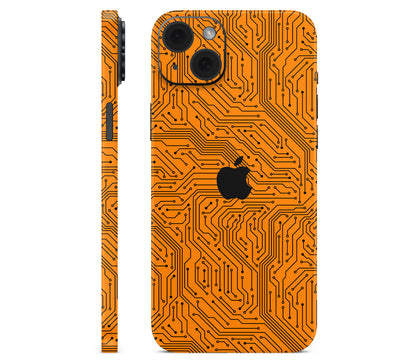 iPhone 15 skin, Pulse Grid, full wrap with logo cutout