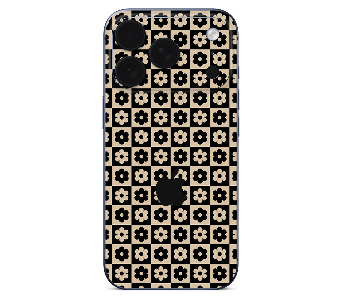 iPhone 18 Pro skin, Floral Grid, back skin with logo cutout