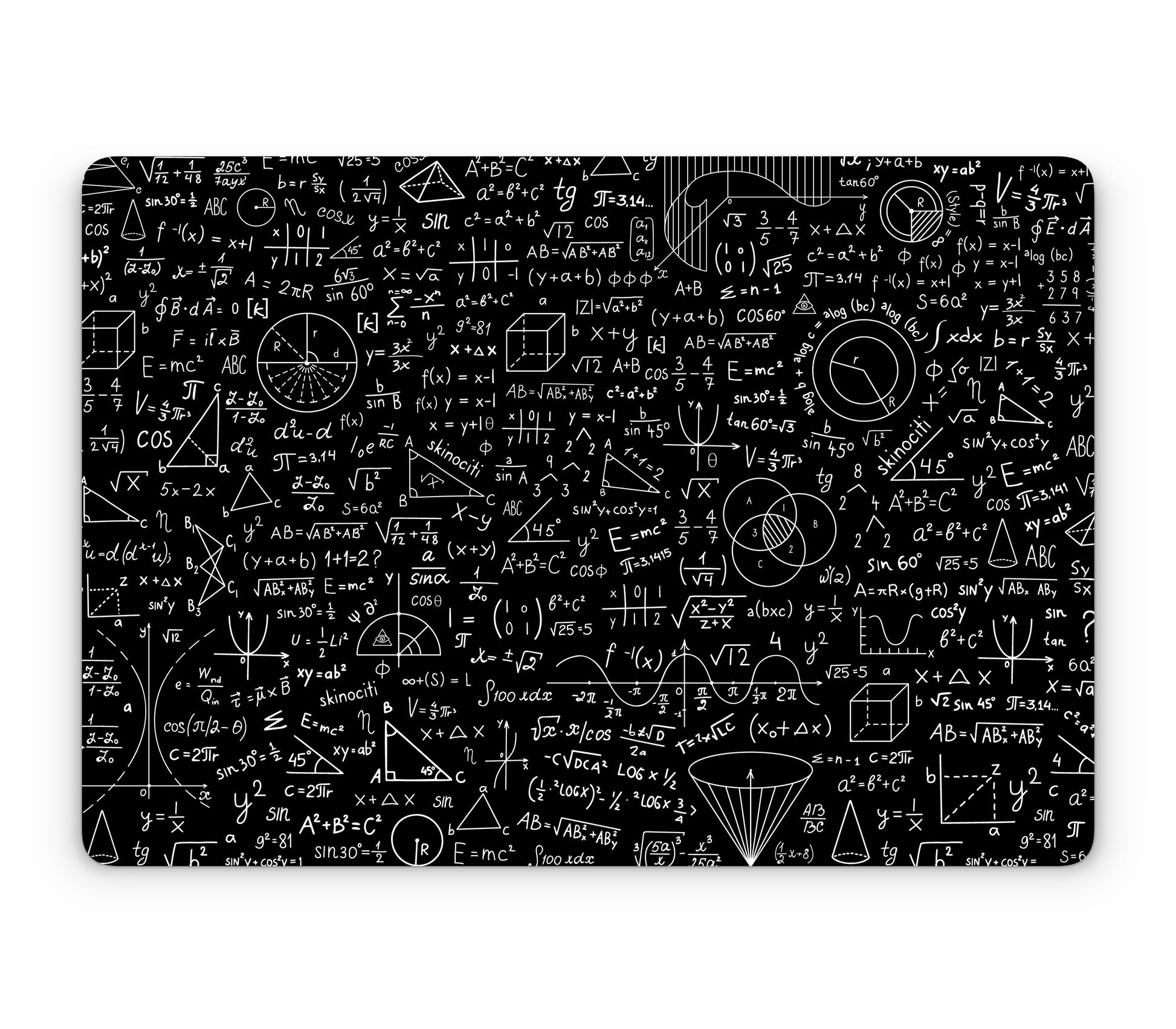 MacBook Air 15" (2025, M4) skin, Math Madness, top skin without logo cutout