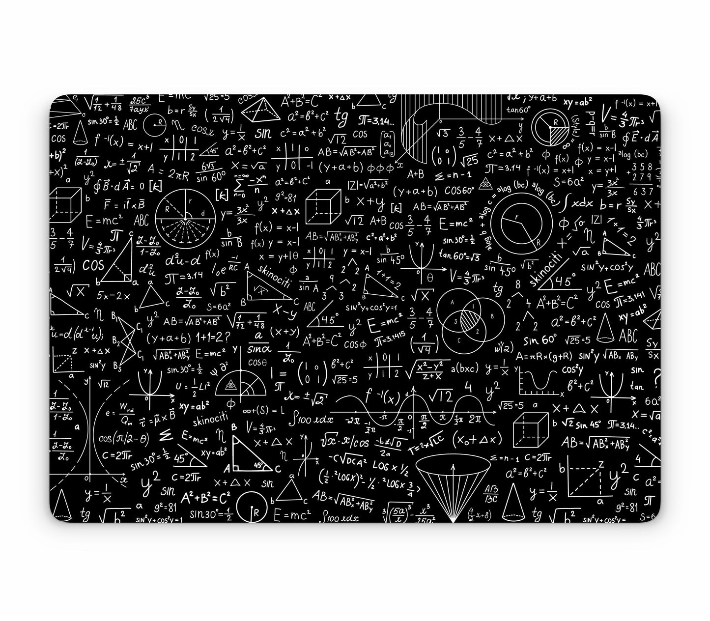 MacBook Pro 16" (2024, M4) skin, Math Madness, top skin without logo cutout
