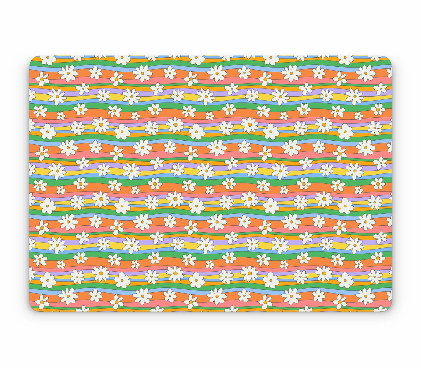 MacBook Pro 14" (2025, M5) skin, Daisy Drift, top skin without logo cutout