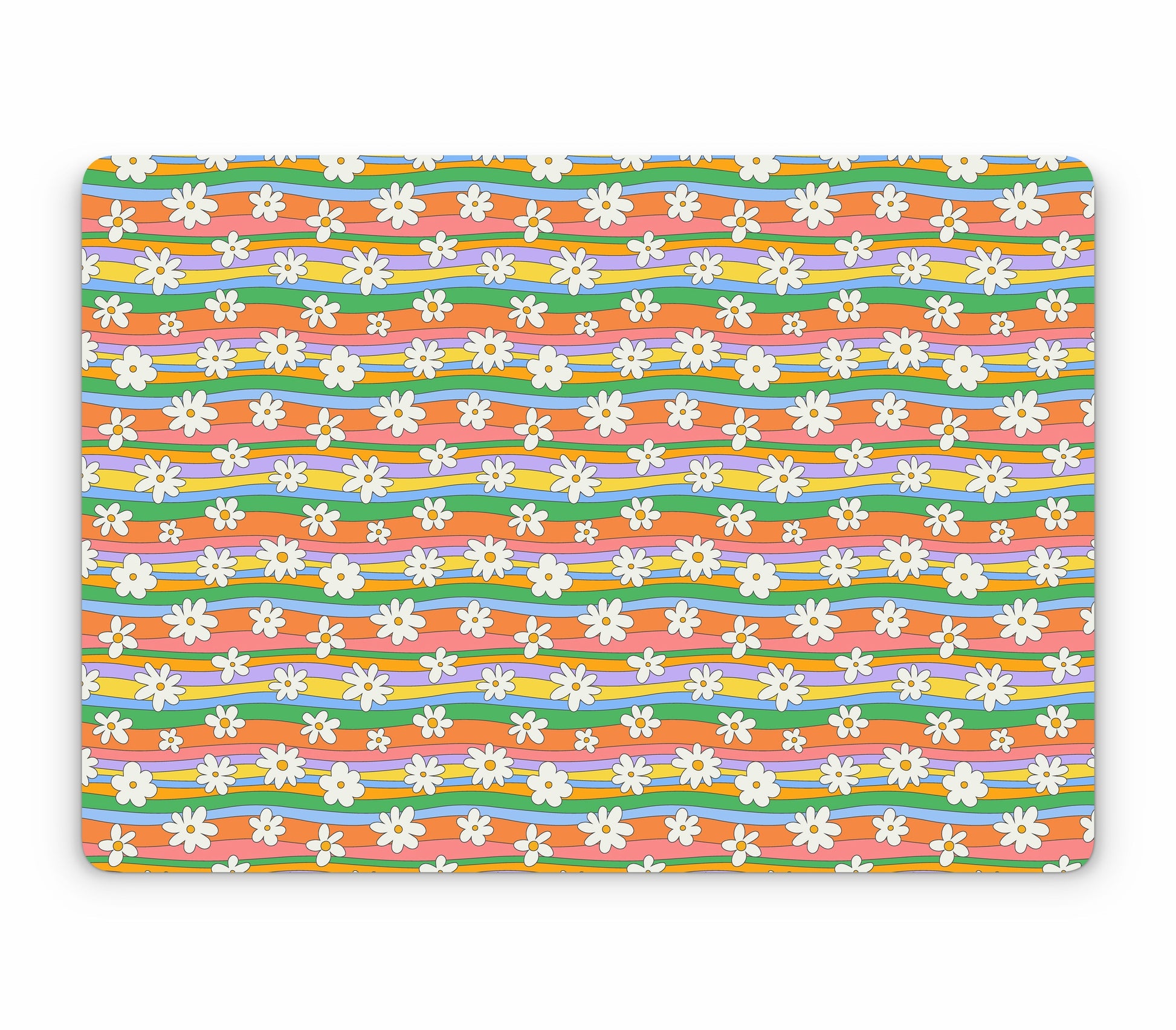 MacBook Air 13" (2025, M4) skin, Daisy Drift, top skin without logo cutout