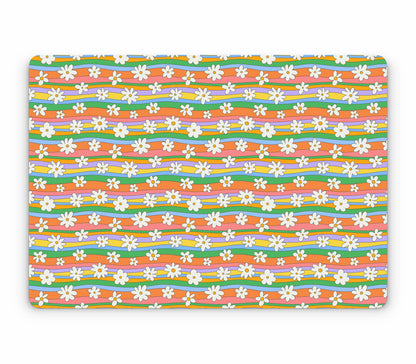 MacBook Air 13" (2025, M4) skin, Daisy Drift, top skin without logo cutout