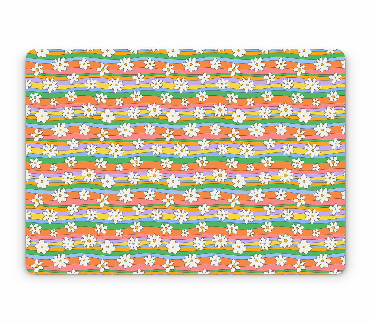MacBook Air 13" (2025, M4) skin, Daisy Drift, top skin without logo cutout
