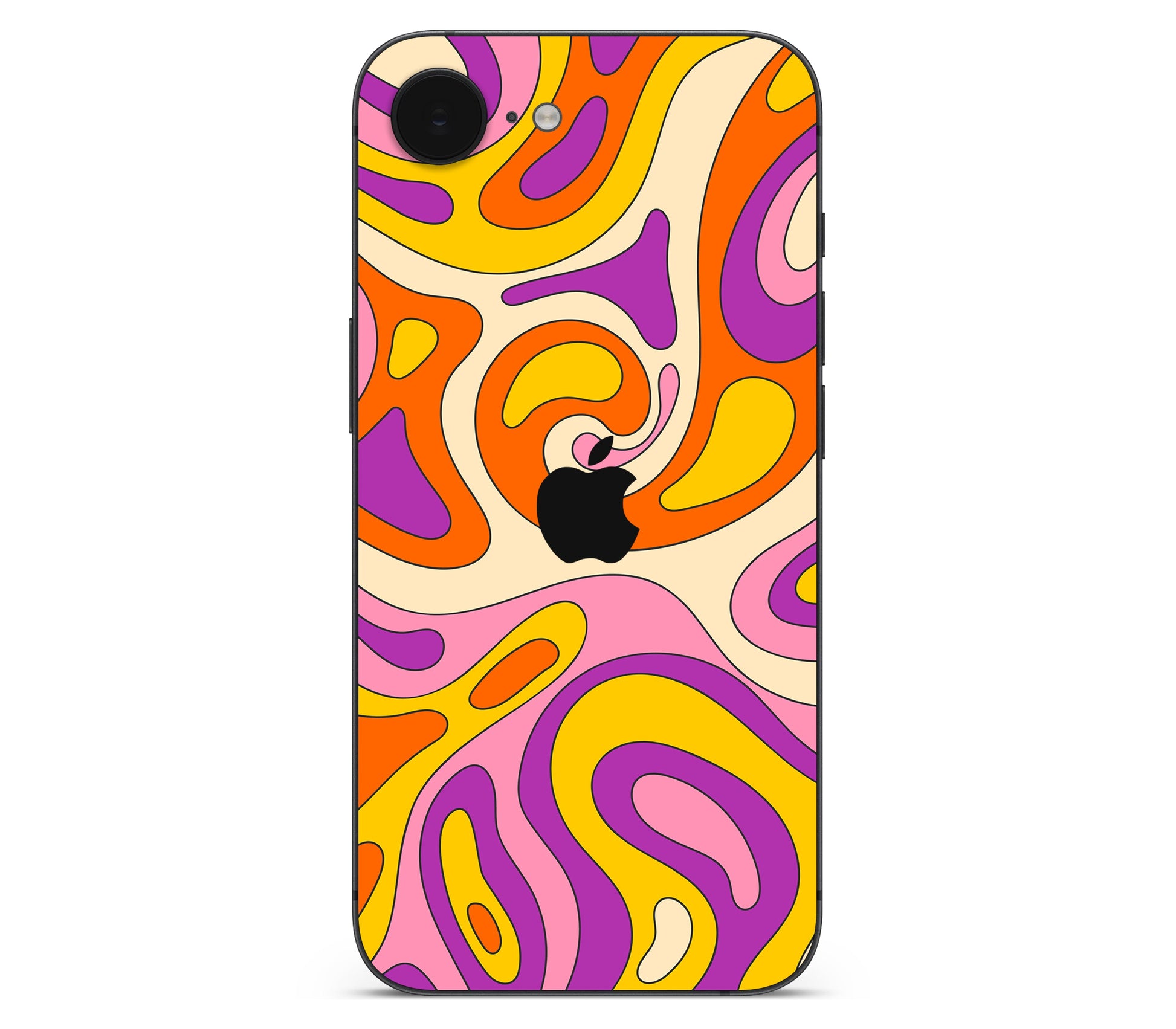 iPhone 17e skin, Psycho Vortex, back skin with logo cutout