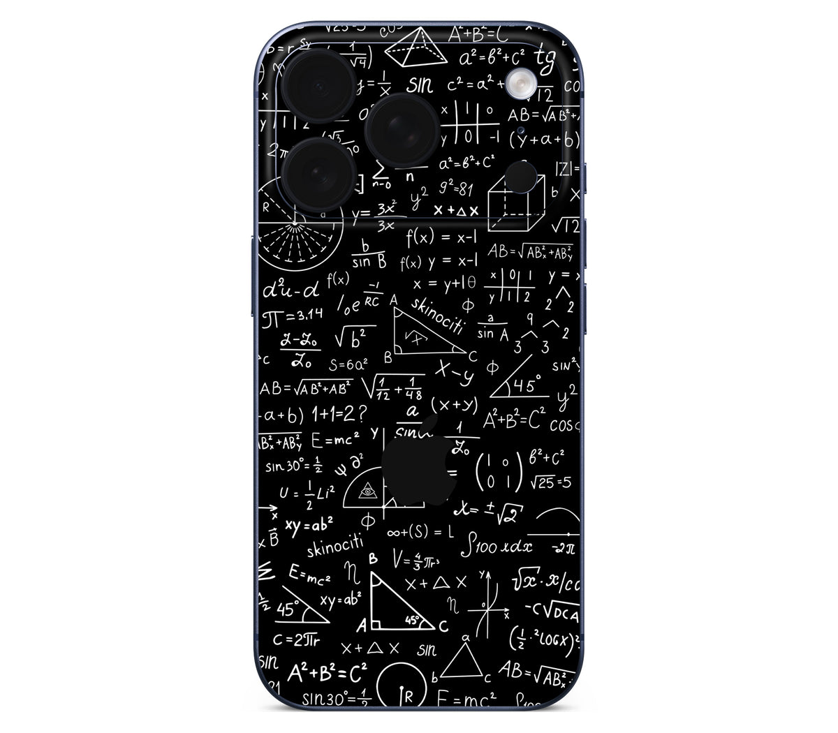iPhone 18 Pro skin, Math Madness, back skin with logo cutout