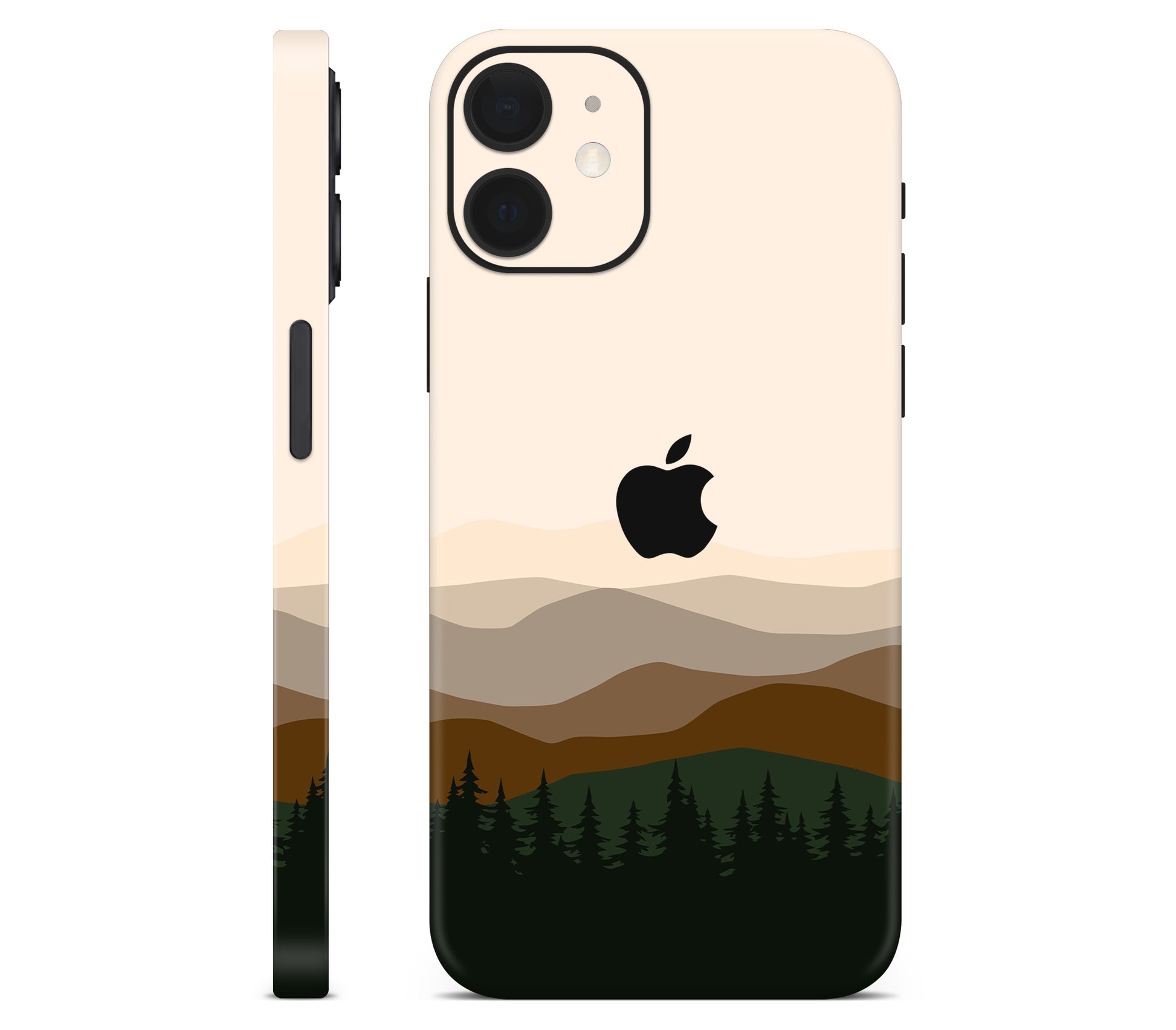 iPhone 12 skin, Sierra Dusk, full wrap with logo cutout