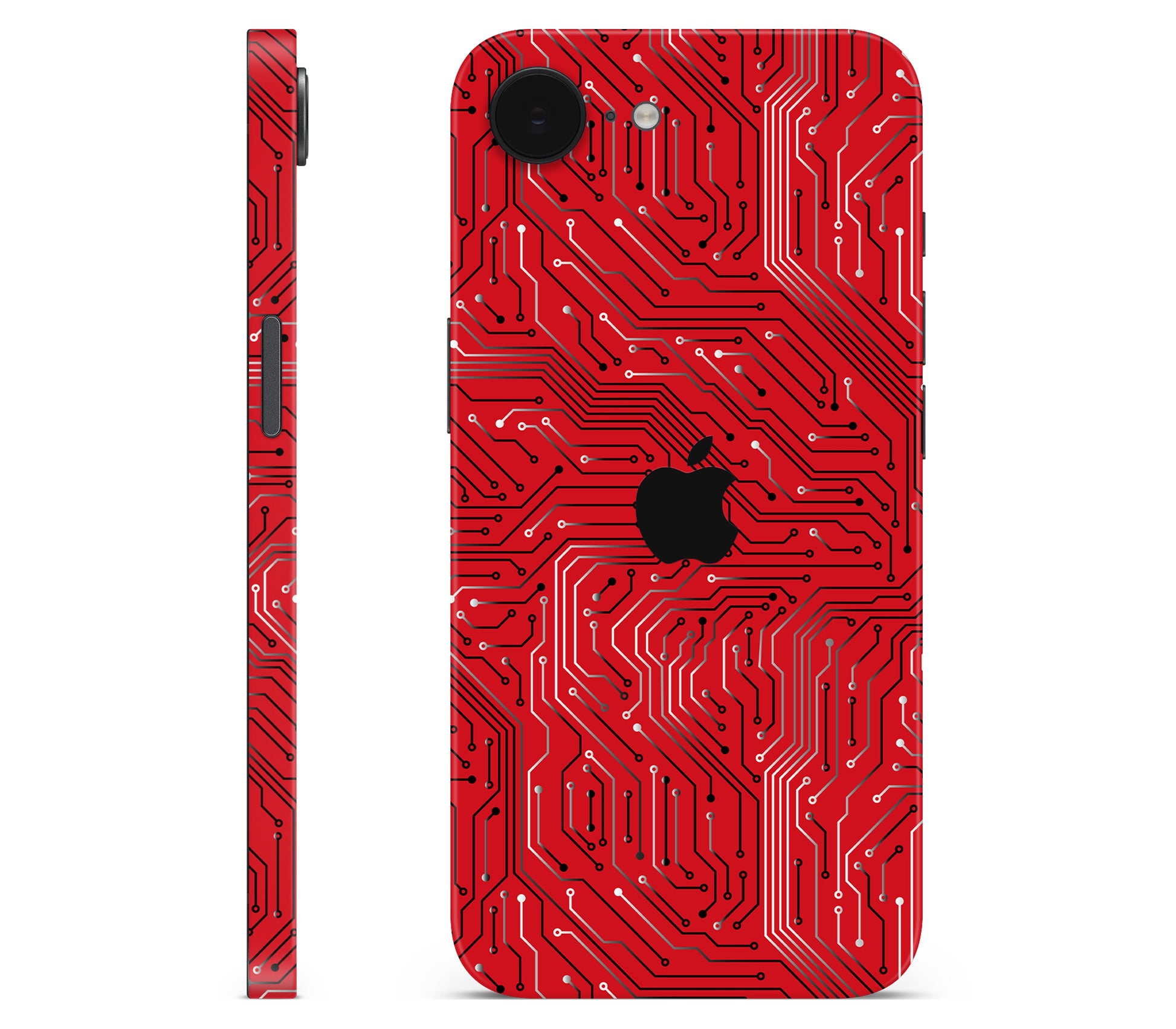 iPhone 17e skin, REDLINE, full wrap with logo cutout